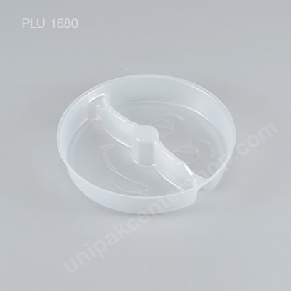 พลาสติก PP ชั้นแบ่ง 2 ช่อง (ใช้กับถ้วยกลม 750/1000 ml)