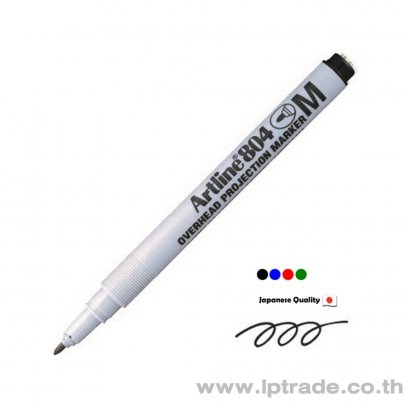 ปากกาเขียนแผ่นใส Artline EK-804 ลบได้ สีแดง