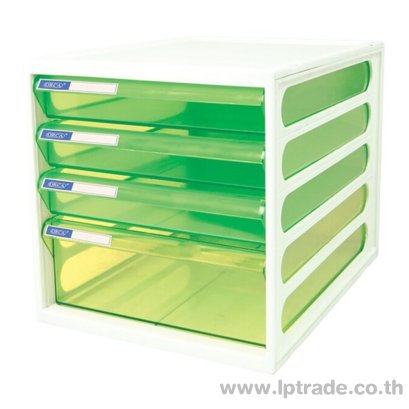 ตู้เอกสาร ออร์ก้า 4 ชั้น CFB-4 โครงขาวลิ้นเขียว