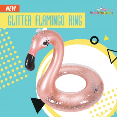 Glitter flamingo ring