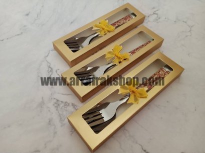 ช้อนส้อมสแตนเลส ใส่กล่อง - ของชำร่วยงานศพ