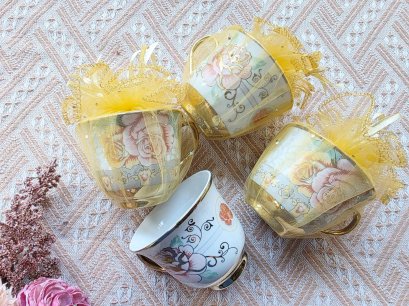 ของชำร่วยงานศพ แก้วกาแฟเบญจรงค์