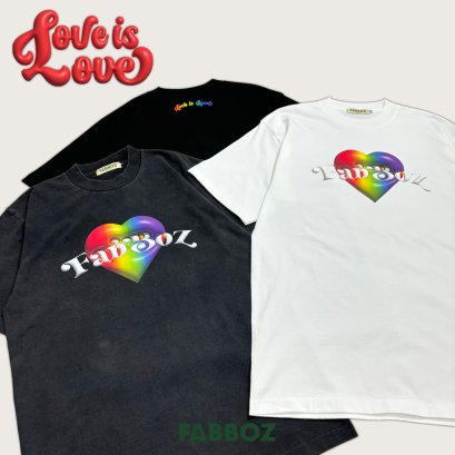 Fabboz Love is Love Blenched Cotton T-Shirt