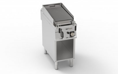 Freestanding Gas Lavastone Grill On Closed Cabinet