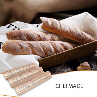 พิมพ์ขนมปัง Baguette Teflon Tray Chefmade