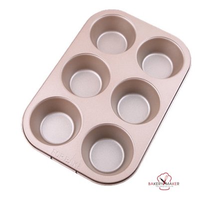 ถาดอบ มัฟฟิน,คัพเค้ก 6 หลุม เทฟลอนสีทอง