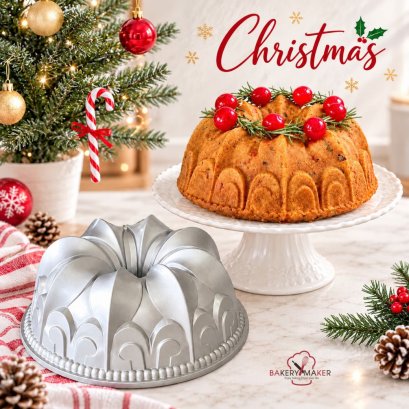 พิมพ์เค้ก/พิมพ์ปล่อง เทฟล่อน ดอกลิลลี่ Fleur de lis bundt teflon pan