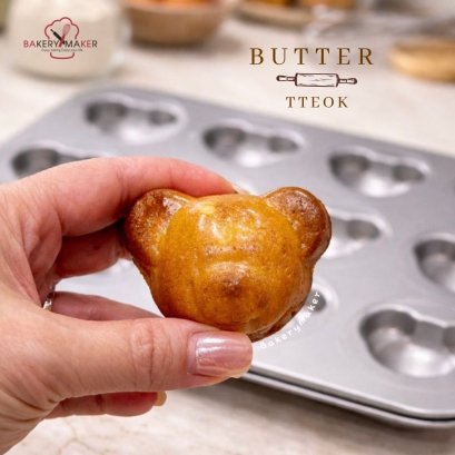 พิมพ์เค้กน้องหมี 12 หลุม Teddy Bear Teflon Pan