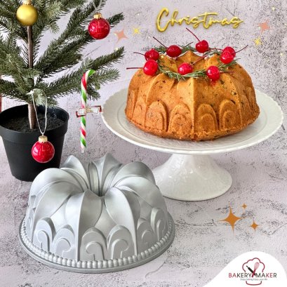 พิมพ์เค้ก/พิมพ์ปล่อง เทฟล่อน ดอกลิลลี่ Fleur de lis bundt teflon pan