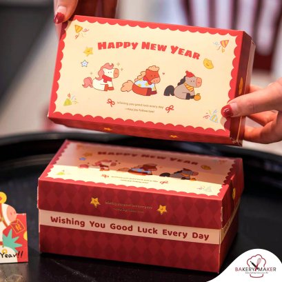 กล่องกระดาษพิมพ์ลายตรุษจีนน้องม้า 5 ใบ Chinese New Year