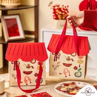 กล่องหูหิ้วพิมพ์ลายตรุษจีนน้องม้า Chinese New Year 5 ใบ