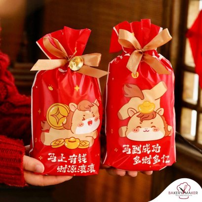 ถุงพร้อมโบว์รูดลายน้องม้า 10 ใบ