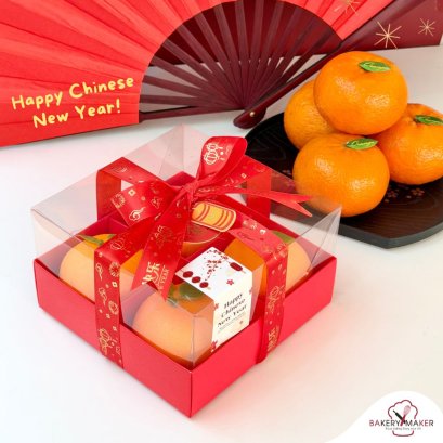 กล่องสีแดง 4 ช่อง ฝาสูง 5 ใบ  ไม่รวมโบว์/ป้าย/สติกเกอร์