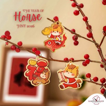 ป้ายแท็กปั้มทองคละลายน้องม้า ตรุษจีน 18 ชิ้น