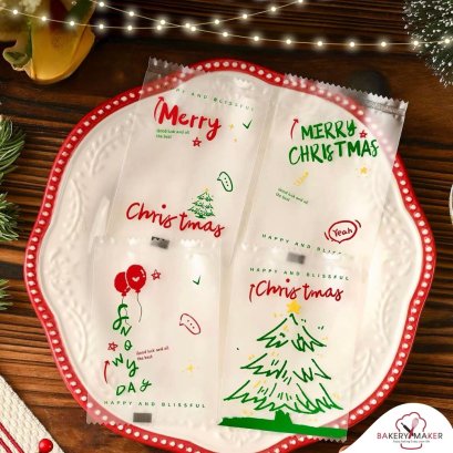 ถุงซีลคละ 4 ลายคริสต์มาส Christmas ขนาด 7 x 10 ซม. 50 ใบ