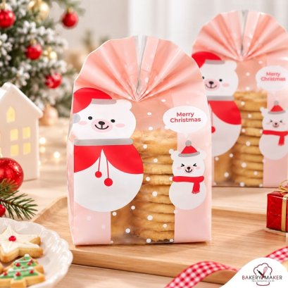 ถุงขนม พลาสติกขุ่น ขยายข้าง Snow Bear