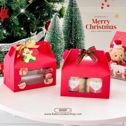 กล่องกระดาษสีแดง หูหิ้ว 5 ใบ