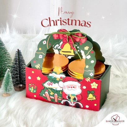 กล่องกระดาษหูหิ้วลายแซนต้า Christmas 5 ใบ