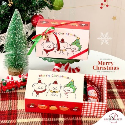 กล่องกระดาษลายคริสต์มาส Doggy Merry Christmas 5 ใบ ไม่รวมโบว์