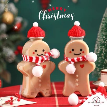 ขวดน้ำ Gingerbread man พร้อมหมวกและผ้าพันคอ 1 ใบ