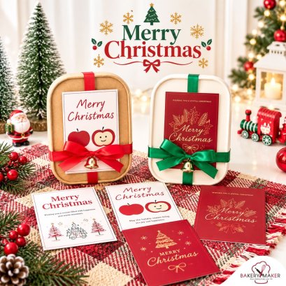 การ์ดกระดาษคละลายคริสต์มาส Christmas Card 8 แผ่น
