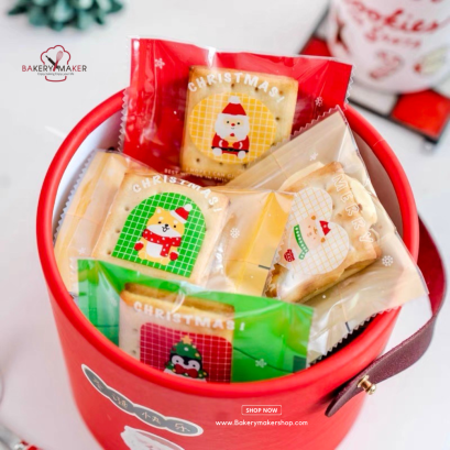 ถุงซีล X&#039;mas  คละ 4 ลาย สก็อต 50 ใบ