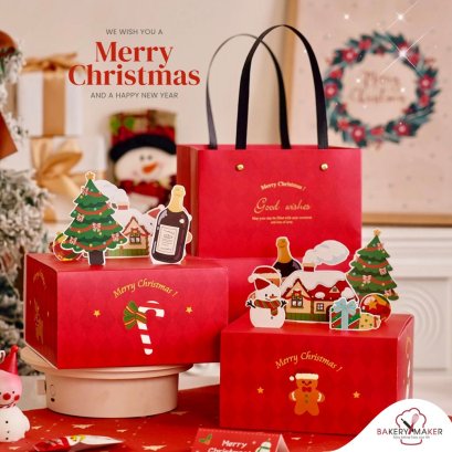 เซ็ทกล่อง Popup พร้อมถุงหิ้ว 1 ชุด Christmas