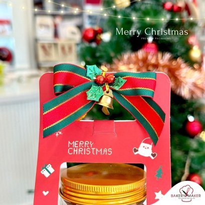 โบว์ลวดสีเขียว-แดง ระฆัง 5 ชิ้น