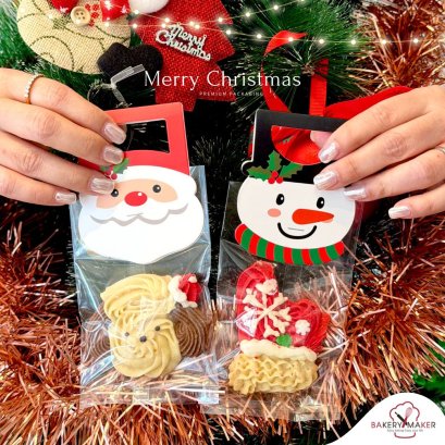 เซ็ทถุงพร้อมหัวถุงหิ้ว คละลายแซนต้า&สโนว์แมน 12 ชุด