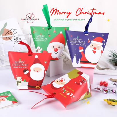 X'mas กล่องขนม คละ 4ลาย รวม 8ใบ