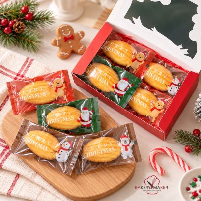 ถุงซีลใส พิมพ์ลาย X'mas คละ 4 สี 50 ใบ