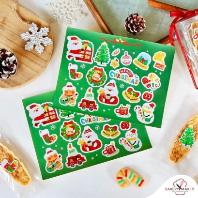 สติ๊กเกอร์คละลายคริสมาส X&#039;mas 3 แผ่น