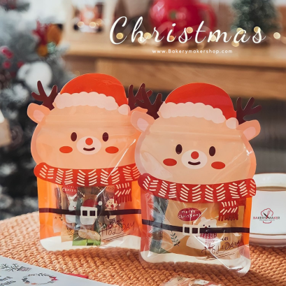 ถุงซิป กวางเรนเดียร์ มีก้น 10 ใบ