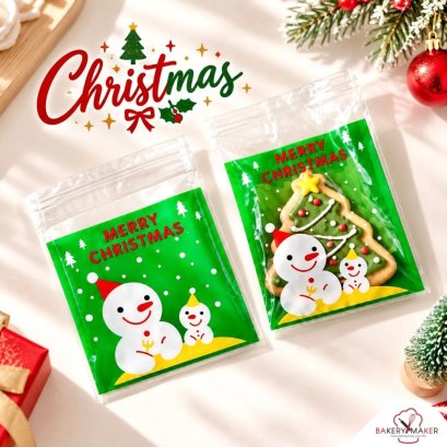 ถุงฝากาว Snowman เขียว (50 ใบ)