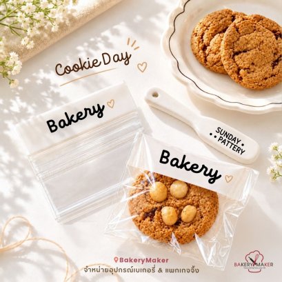 ถุงคุกกี้/ถุงซีลใสพิมพ์ลาย Bakery 50 ใบ