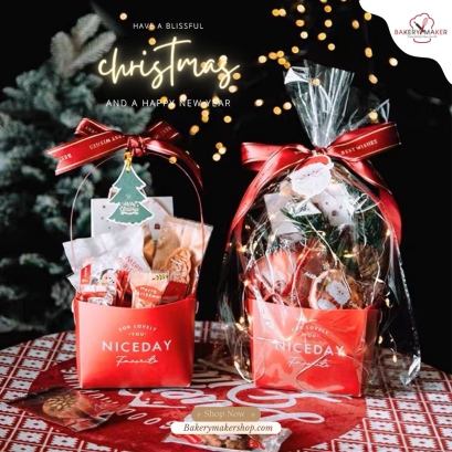 เซ็ทกระเช้า พร้อมถุงใส 5 ใบ Niceday กระเช้าของขวัญ กระเช้าปีใหม่