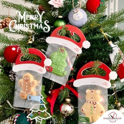 เซ็ทถุงใสพร้อมหูหิ้วแซนต้า Santa Cookies Set 12 ชุด