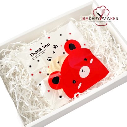 ถุงฝากาว หมี Thank you