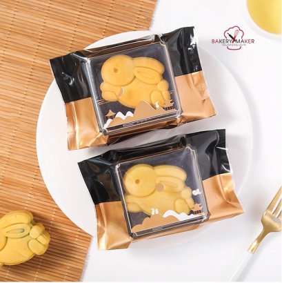 ถุงซีลใส สีดำ - ทอง ขยายข้าง 50 ใบ