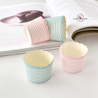 ถ้วยกระดาษคัพเค้ก ปากหยักลายเส้น 50 ใบ