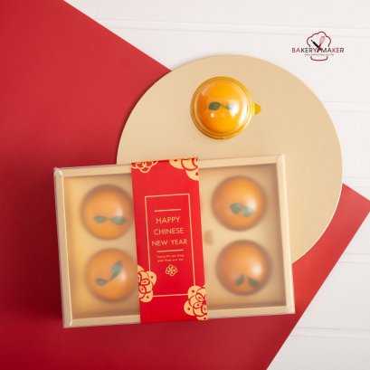 กล่องสีทอง ฝาขุ่นเลื่อน 6 หลุมกลม แพค 5 ใบ