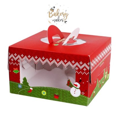 X&#039;mas กล่องเค้ก 1ปอนด์ หิ้วได้ 1 ใบ