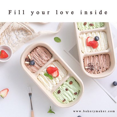 กล่องกระดาษ 2,3 ช่อง พร้อมฝา 5 ใบ กล่องข้าว