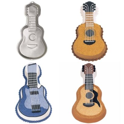 พิมพ์เค้ก รูปกีตาร์ อลูมิเนียม