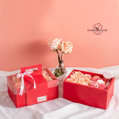 กล่องแดง ฝาใสพร้อมที่หิ้ว