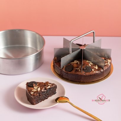 เซ็ทถาดอบ พร้อมแท่นตัดบราวนี่ กลม 3 ขนาด Brownies