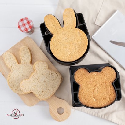 พิมพ์ขนมปัง Teflon พร้อมฝา หมี,กระต่าย 1 ชิ้น