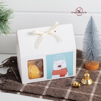 กล่องสีขาว + ริบบิ้น