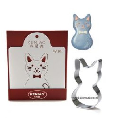 พิมพ์กดคุ้กกี้ พร้อมแผ่นลาย แมว Cookies cutter with stencil