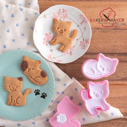 พิมพ์กดคุ้กกี้ , ฟองดองท์ แบบสปริง รูปแมว 3 แบบ